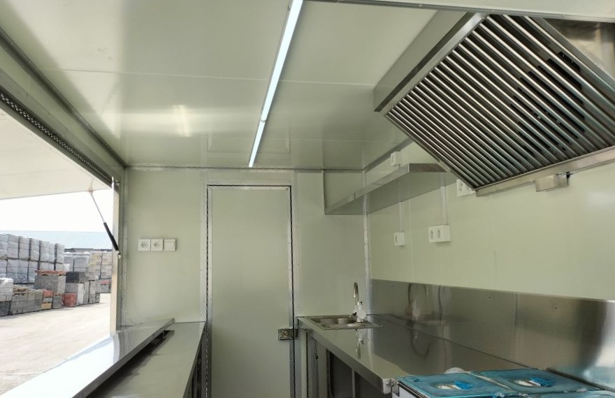 10ft custom built fast food trailer inside